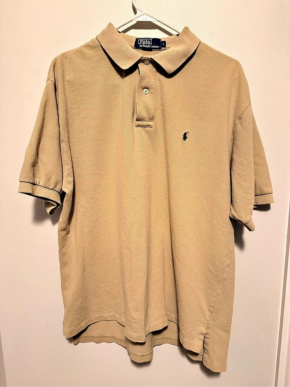 Polo by Ralph Lauren Men's Cotton Polo tan 
 Size Large